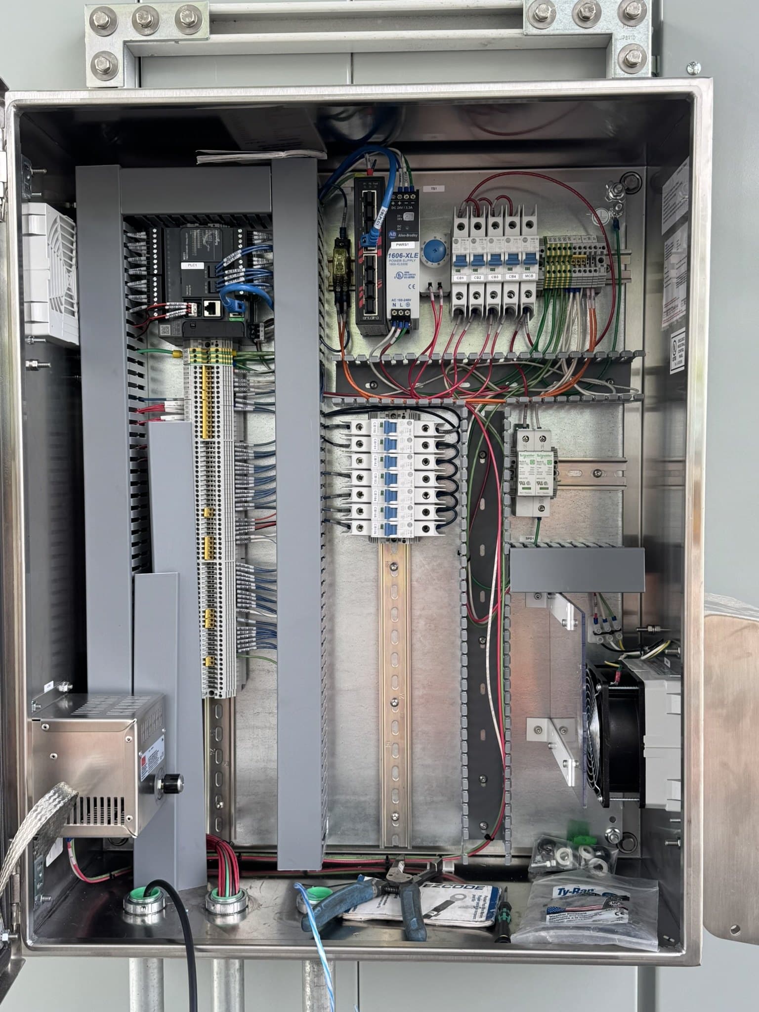 Electrical control cabinet field photo representing practical preconstruction and coordination judgment