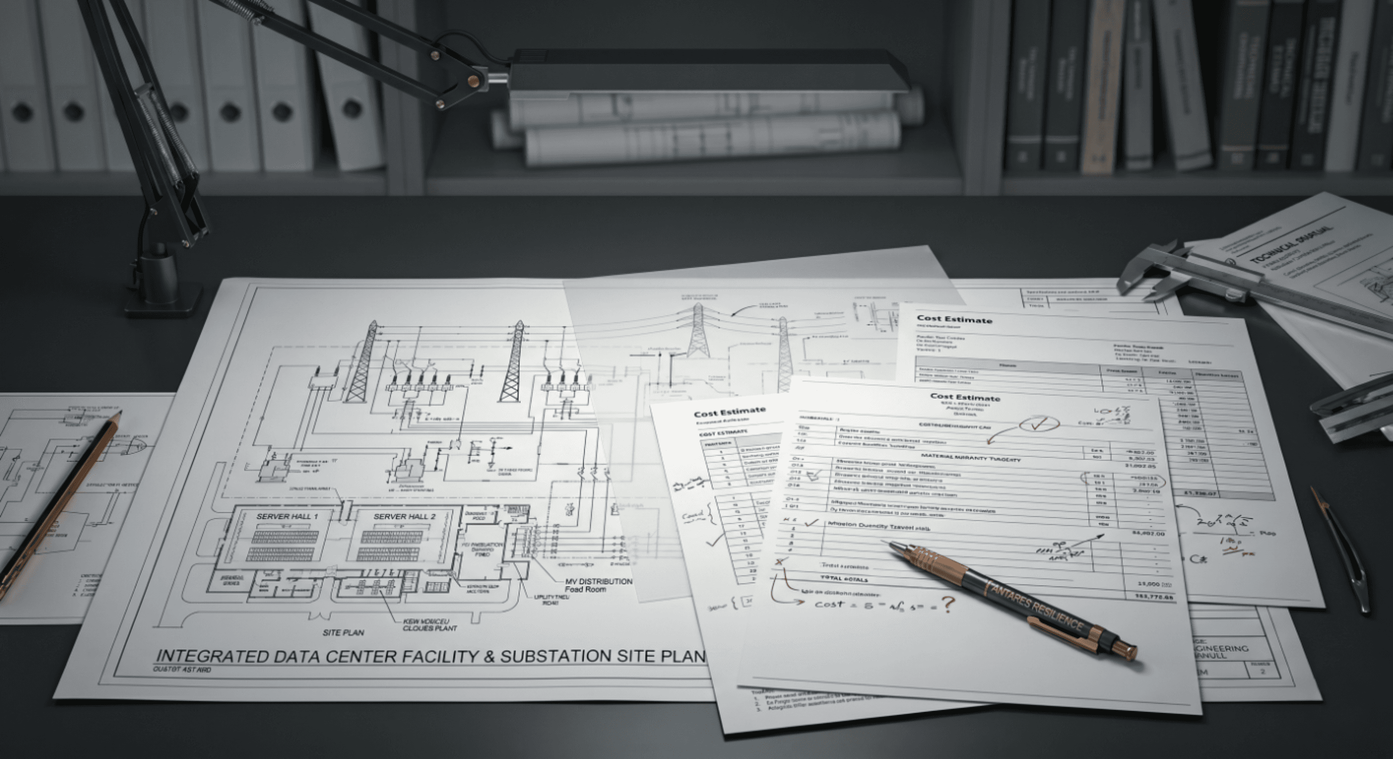 Concept visual representing independent electrical estimate peer review