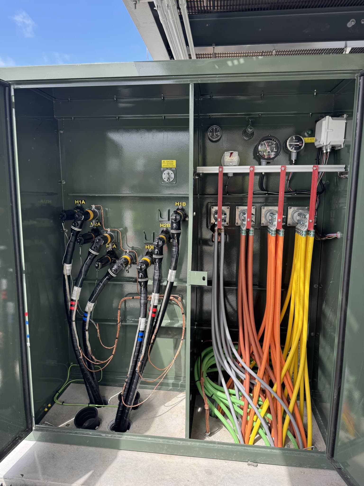 Inside view of electrical transformer equipment representing field-scale power infrastructure review